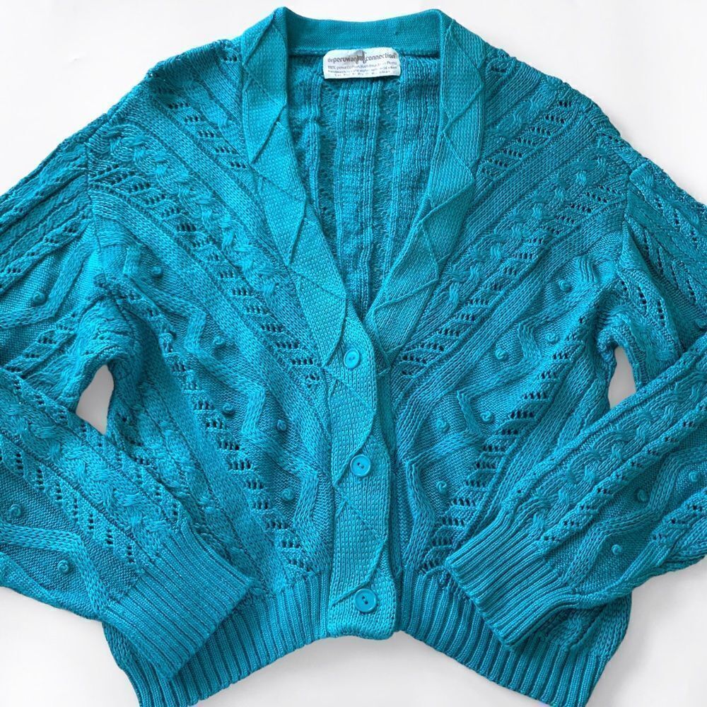 Peruvian Connection Cable Knit Cardigan Sweater - Picture 3 of 7